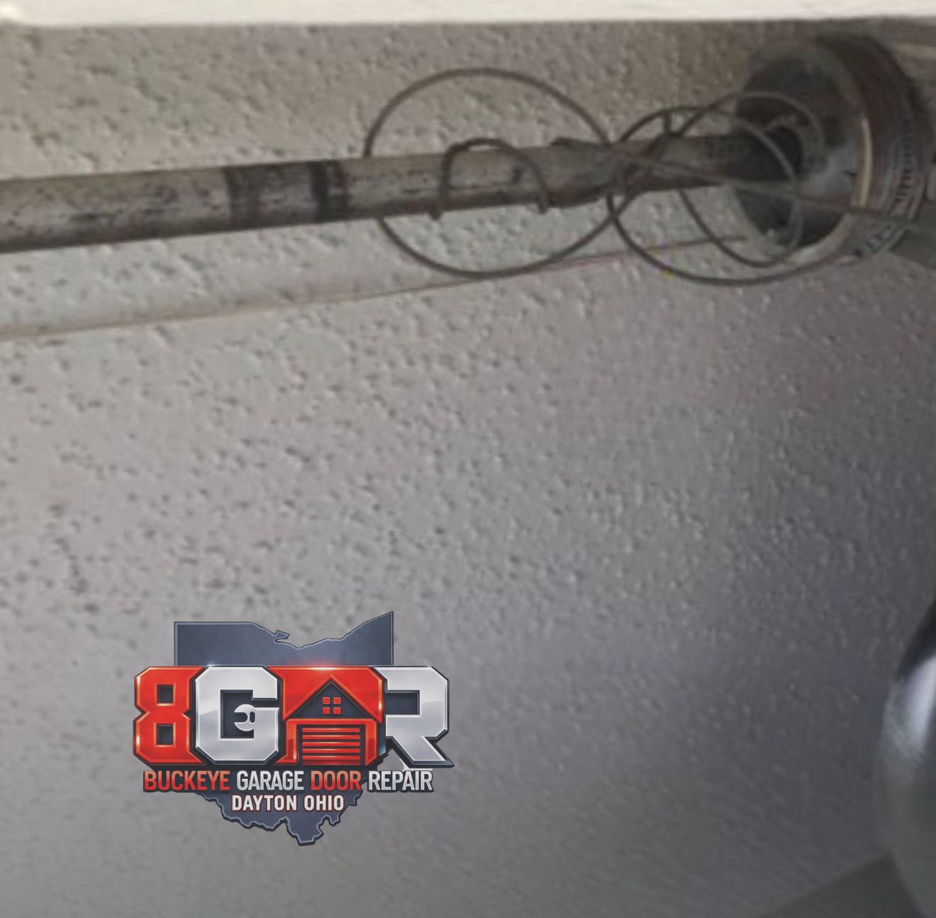 Tangled garage door cable